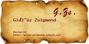 Glósz Zsigmond névjegykártya
